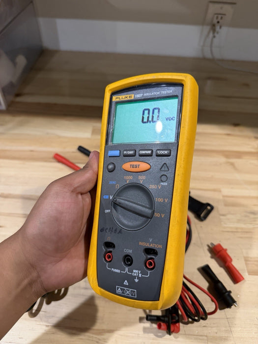 FLUKE 1507 INSULATION MULTIMETER W/ LEADS & CLIPS