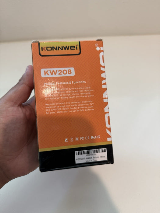 KONNWEI KW208 12V CAR BATTERY TESTER 100-2000 CCA LOAD BATTERY ANALYZER TEST