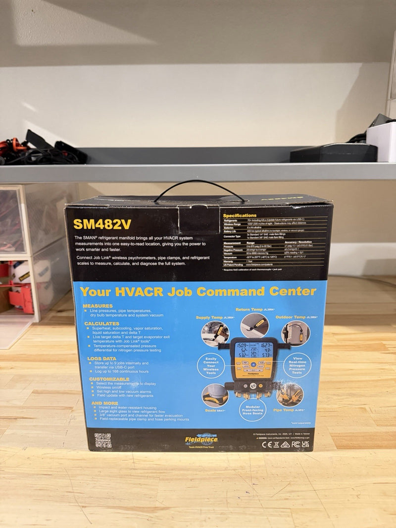 FIELDPIECE SM482V SMAN REFRIGERANT WIRELESS MANIFOLD 4 PORT (NEW SEALED)