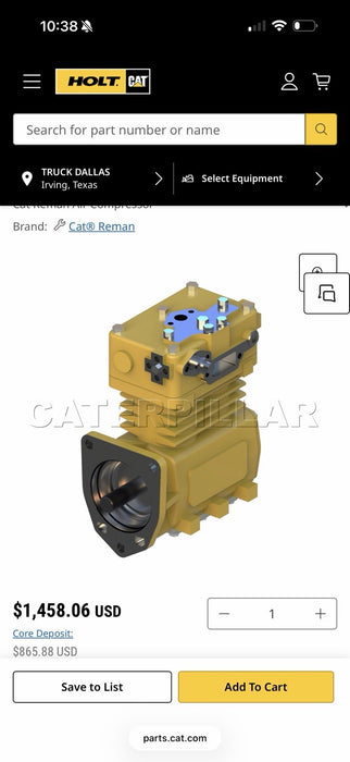 CATERPILLAR 0R-8256 AIR COMPRESSOR (NEW FACTORY SEALED / GENUINE OEM NEW
