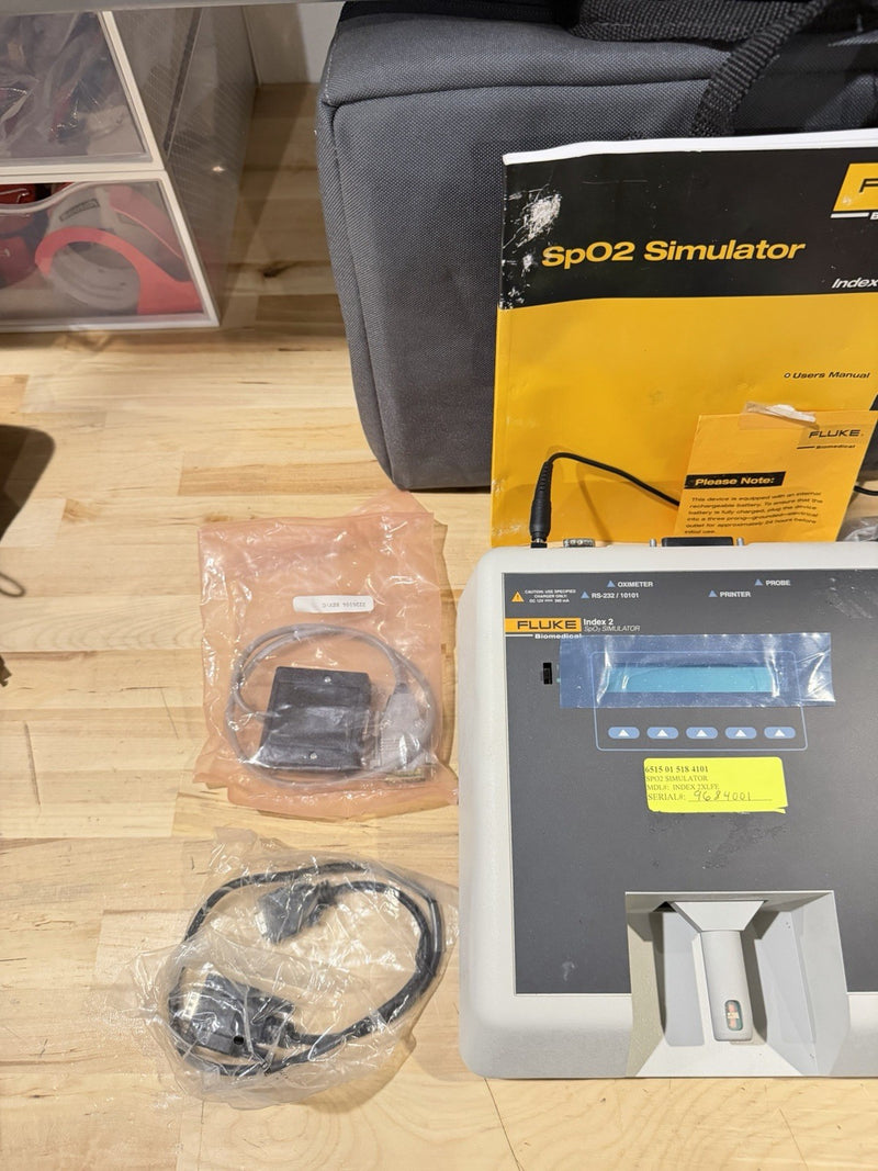 FLUKE INDEX 2 SPO2 SIMULATOR W/ ACCESSORIES (TESTED) SHIPS FREE
