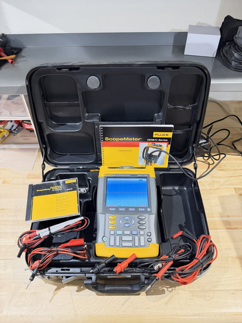 FLIKE 199C 200MHZ 2.5GS/s SCOPEMETER COLOR W/ ACCESSORIES (TESTED) SHIPS FAST