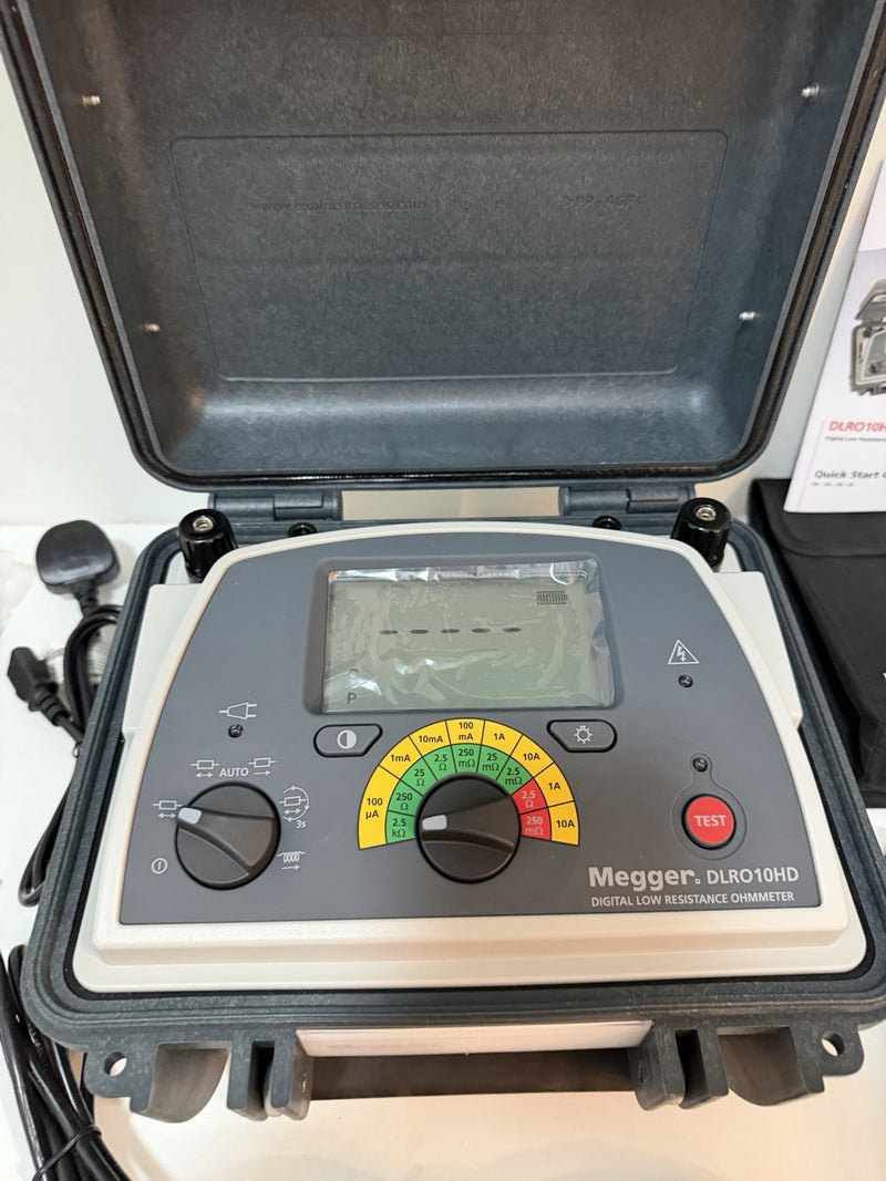 MEGGER DLRO10HD DIGITAL LOW RESISTANCE OHMMETER WITH CABLES