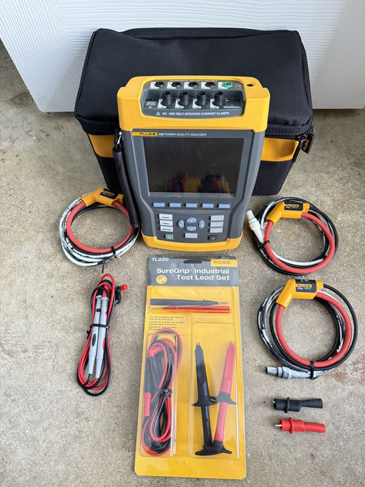 FLUKE 435 THREE PHASE POWER QUALITY ANAYZER W/ACCESSORIES-SHIPS FAST