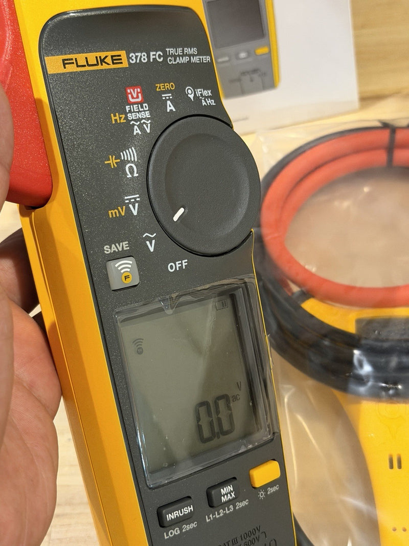 FLUKE 378 FC NON-CONTACR VOLTAGE CLAMP METER W/ LEADS & CASE - SHIPS FAST