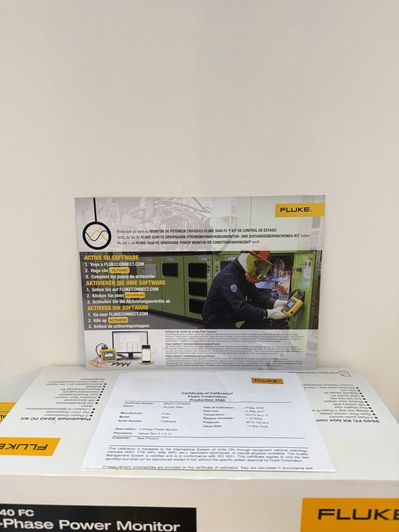 FLUKE 3540 FC 3-PHASE POWER MONITOR KIT (CALIBRATED 2027) FREE SHIPPING