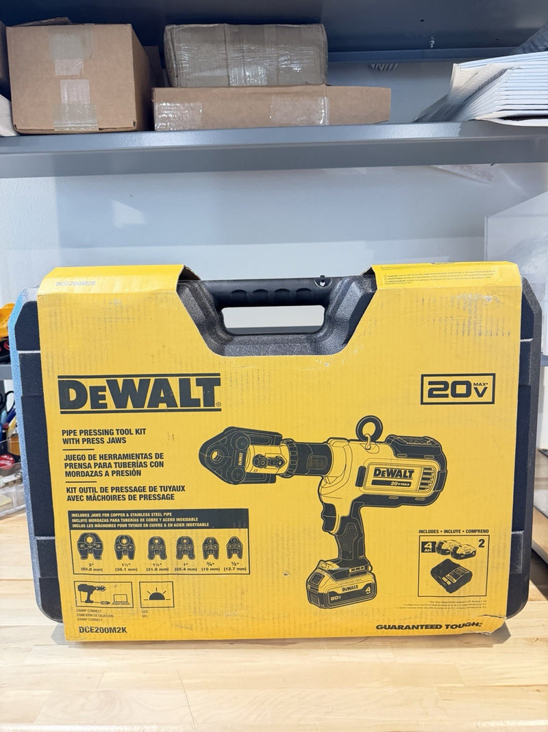 DEWALT DCE200M2K 20V MAX CORDLESS PRESS TOOL KIT & 6 JAWS