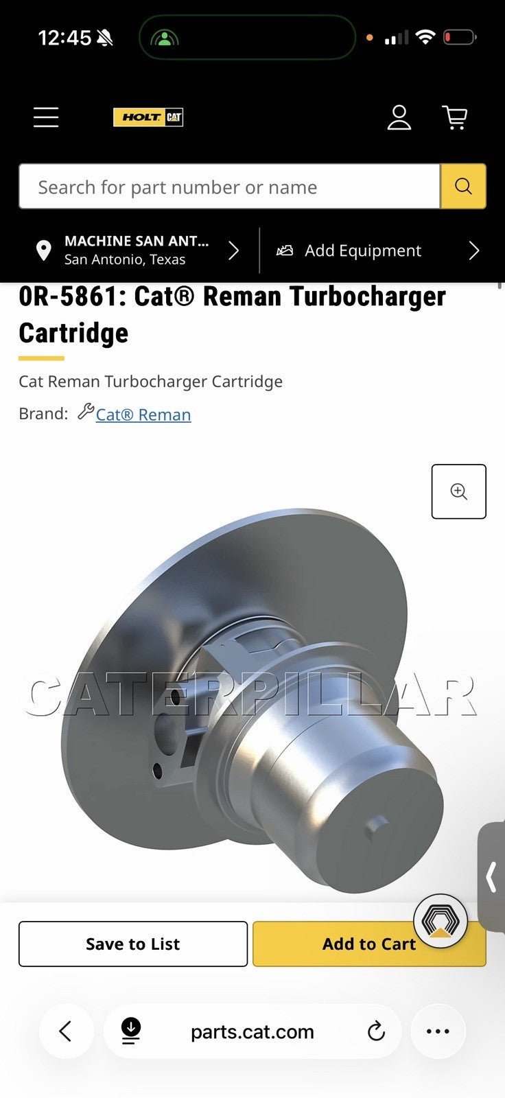 CAT 0R-5861 TURBOCHARGER CARTRIDGE (NEW SEALED) - GENUINE OEM / SHIPS FREE