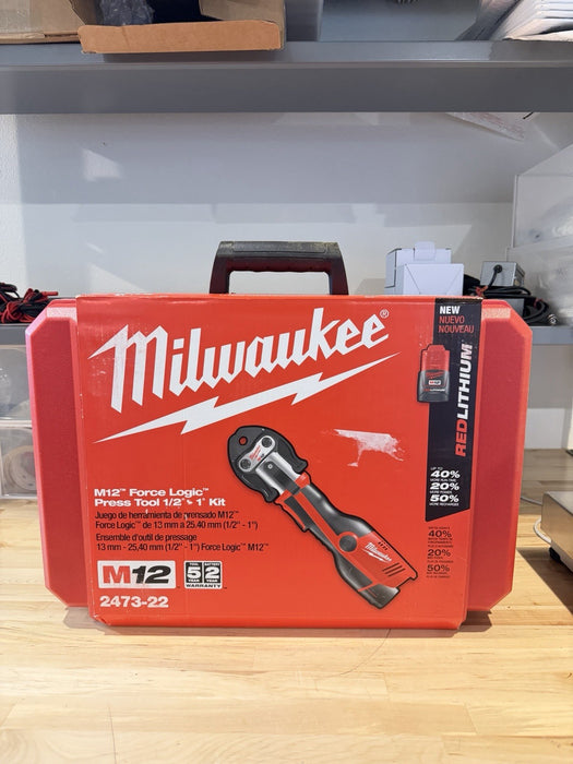 MILWAUKEE 2473-22 M12 FORCE LOGIC PRESS TOOL 1/2" - 1" KIT (NEW FACTORY SEALED)