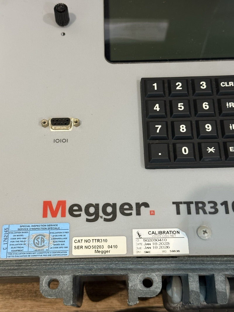 MEGGER TTR310 THREE PHASE TRANSFORMER TURNS RATIO TESTER CALIBRATED 2026