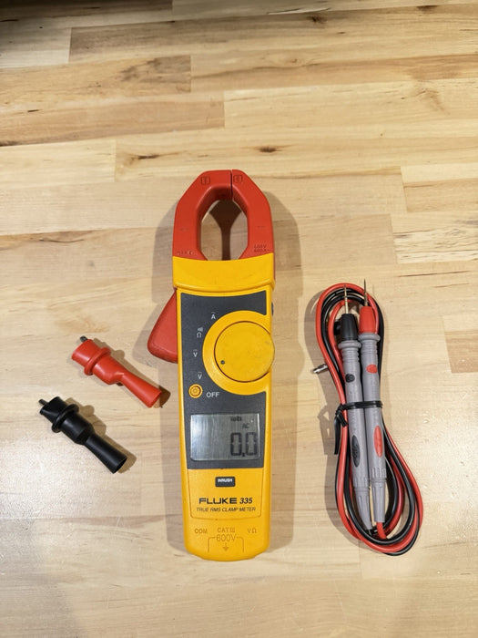 FLUKE 335 TRMS CLAMP METER W/ LEADS & CLIPS (TESTED) SHIPS FAST