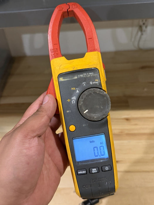 FLUKE 376 WIRELESS TRUE RMS AC/DC CLAMP METER W/LEADS - SHIPS FAST