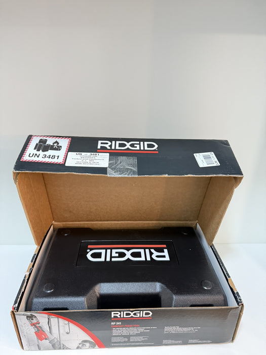 RIDGID RP 241 PRESS TOOL KIT W/ BATTERIES & CHARGER &  1/2" TO 1" PRO PRESS JAWS