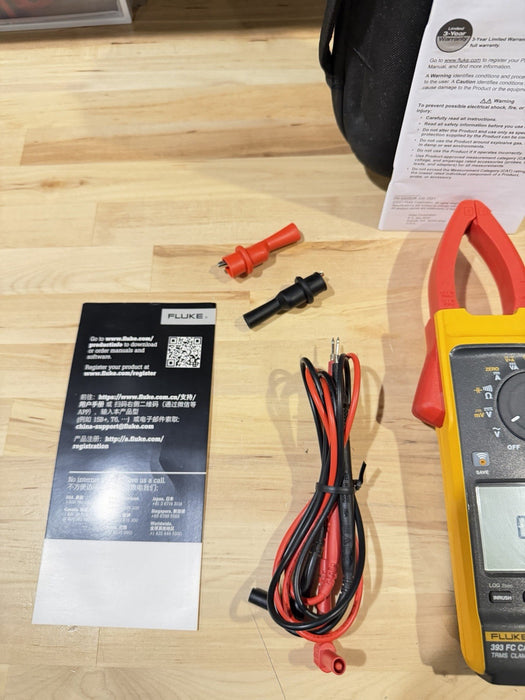 FLUKE 393 FC CAT III 1500V TRMS CLAMP METER WITH IFLEX PROBE & LEADS TESTED