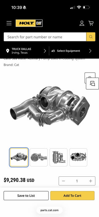 CAT 436-1239 AUXILIARY PUMP (NEW FACTORY SEALED) FREE SHIPPING -GENUINE OEM