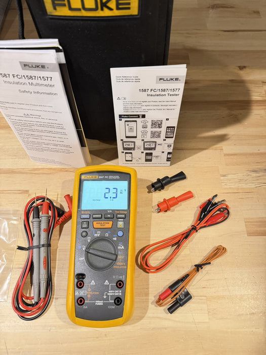 FLUKE 1587 FC 2 IN 1 HANDHELD DIGITAL INSULATION MULTIMETER WITH ACCESSORIES