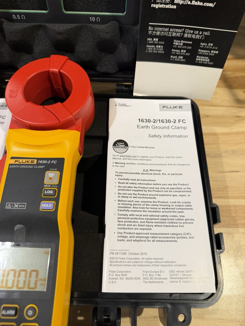 FLUKE 1630-2 FC EARTH GROUND CLAMP FREE SHIPPING