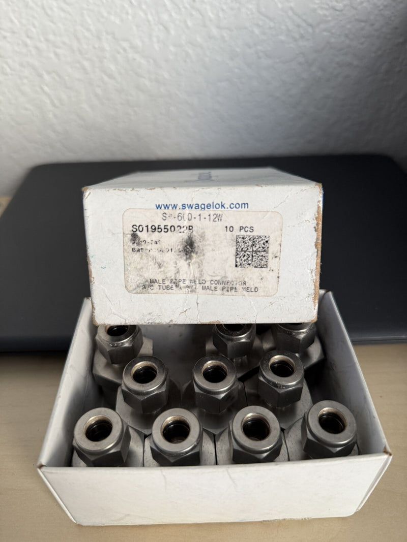SWAGELOK SS-600-1-12W STAINLESS MALE CONNECTOR 3/8IN TUBE X 3/4IN MPW (1) EACH