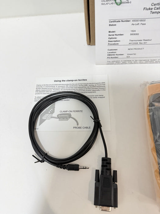 FLUKE 1524 REFERENCE THERMOMETER WITH PROBE & BAG TESTED