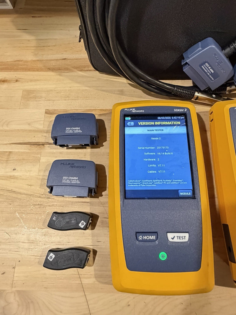 FLUKE NETWORKS DSX2-5000 2 CAT6 CAT6A LAN CABLE CERTIFIER TESTER CALIBRATED 2026