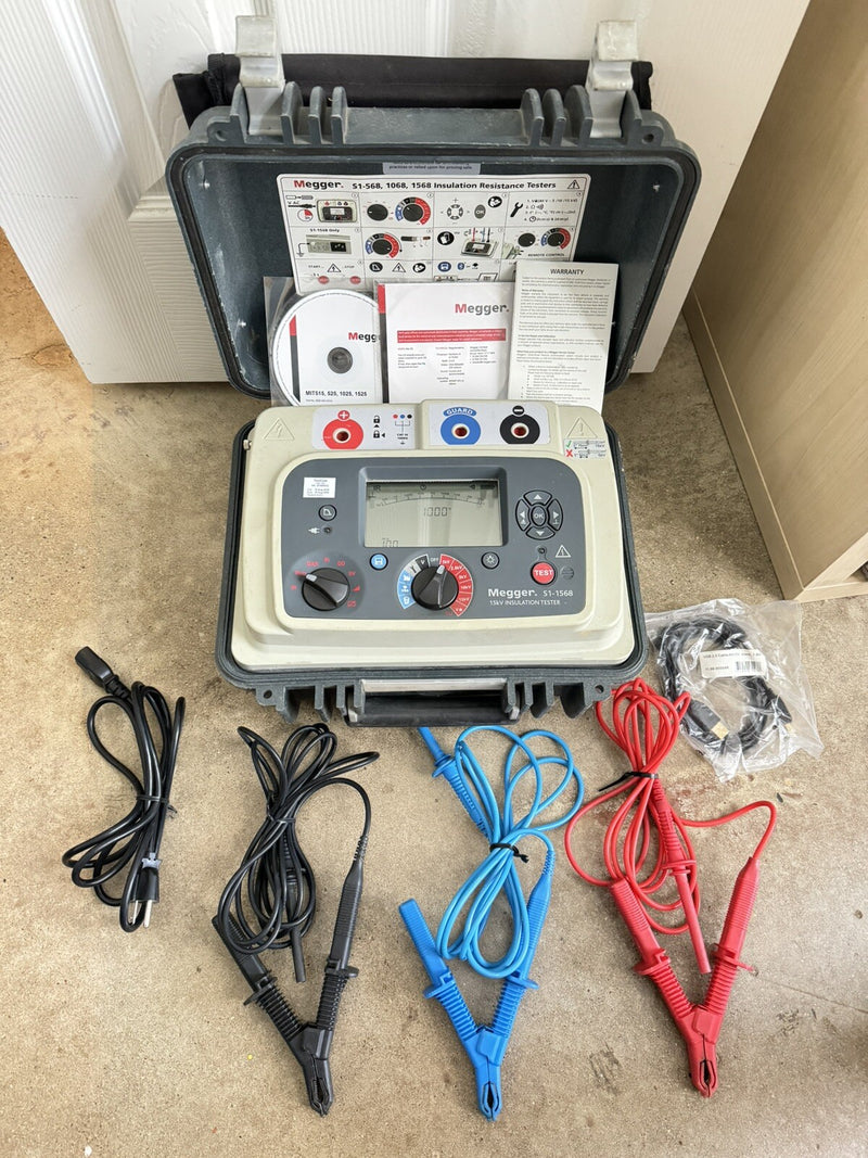 MEGGEE S1-1568 15KV INSULATION RESISTANCE TETSER WITH LEADS