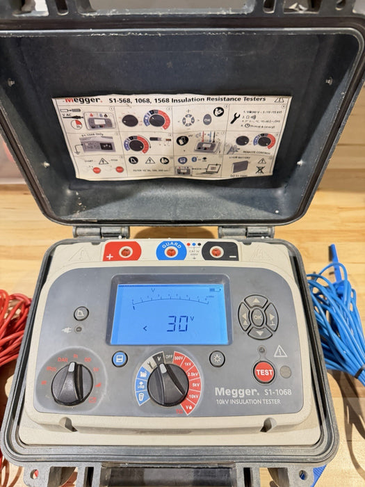 MEGGER S1-1068 10KV INSULATION TESTER W/ LEADS & CHARGER (FREE SHIPPING) TESTED