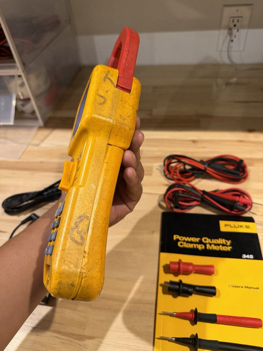 FLUKE 345 POWER QUALITY CLAMP METER W/LEADS & ACCESSORIES (TESTED) SHIPS FAST