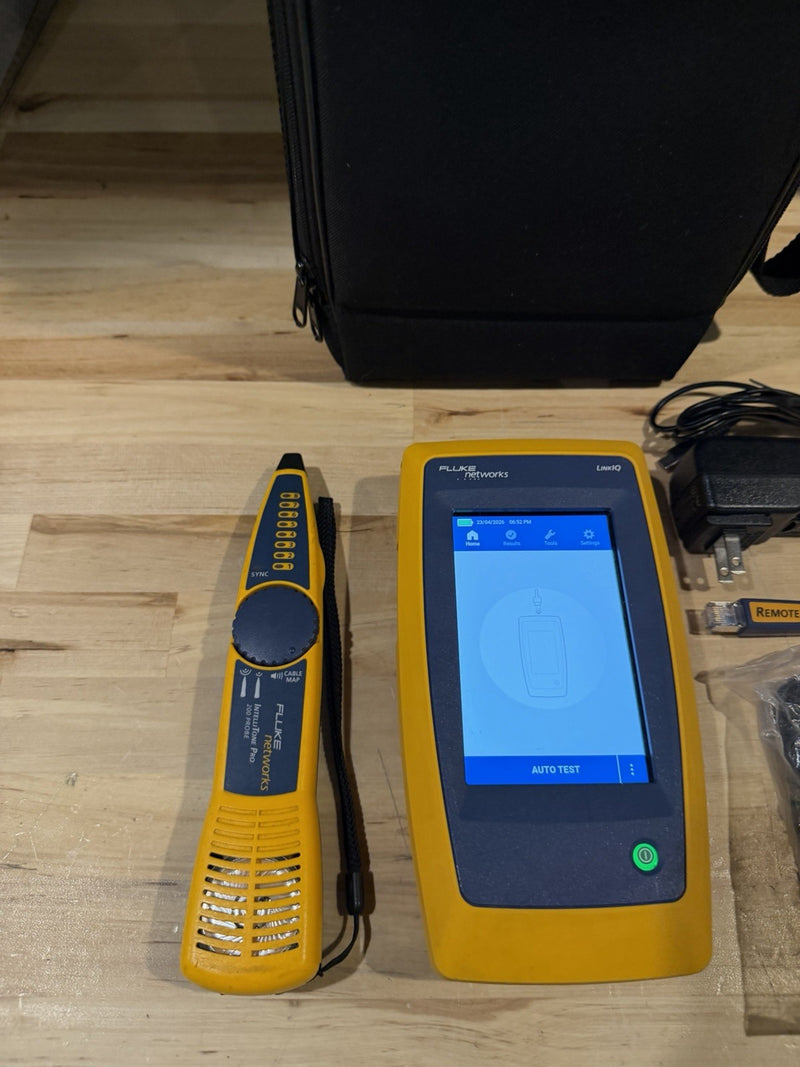 FLUKE NETWORKS LIQ-100 LINKIQ KIT CABLE & NETWORK TESTER W ACCESSORIES