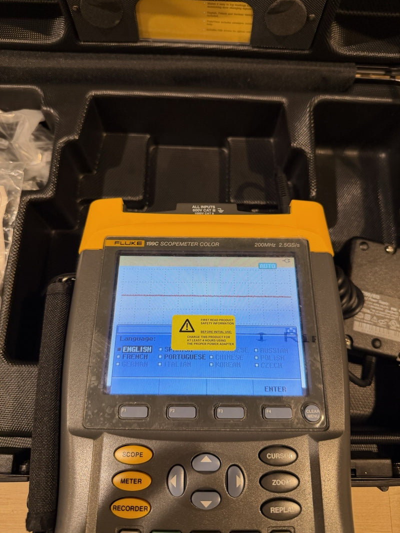 FLUKE 199C 200MHZ 2.5GS/S SCOPEMETER COLOR WITH ACCESSORIES