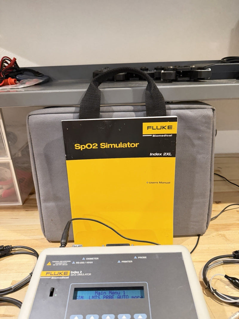 FLUKE INDEX 2 SPO2 SIMULATOR W/ ACCESSORIES (TESTED) SHIPS FREE