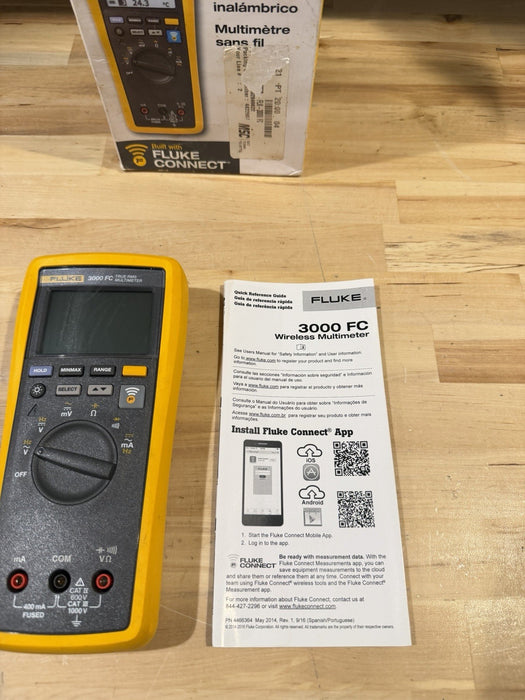 FLUKE 3000 FC WIRELESS DIGITAL MULTIMETER FOR PARTS