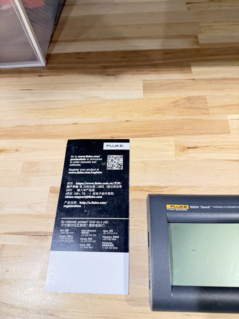 FLUKE 1620A DEWK THERMO HYGROMETER WITH CHARGER TESTED