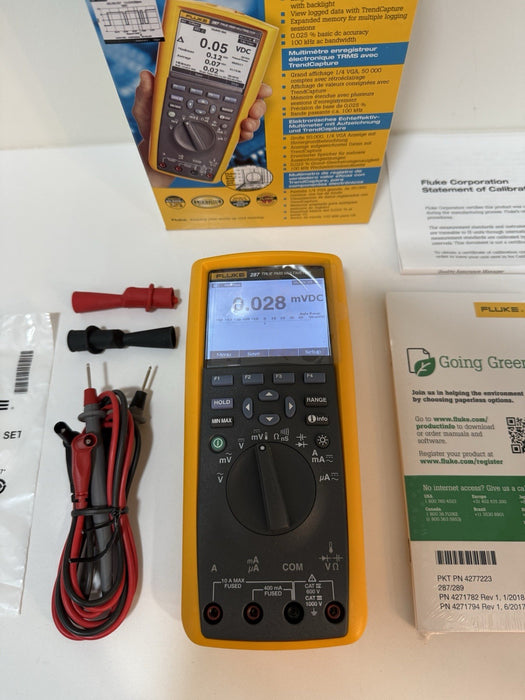 FLUKE 287 TRUE RMS ELECTRONIC LOGGING DIGITAL MULTIMETER (NEW FACTORY SEALED)