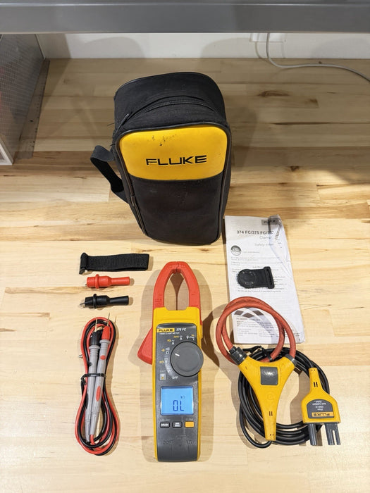 FLUKE 376FC WIRELESS TRUE RMS AC/DC CLAMP METER W/LEADS - SHIPS FAST