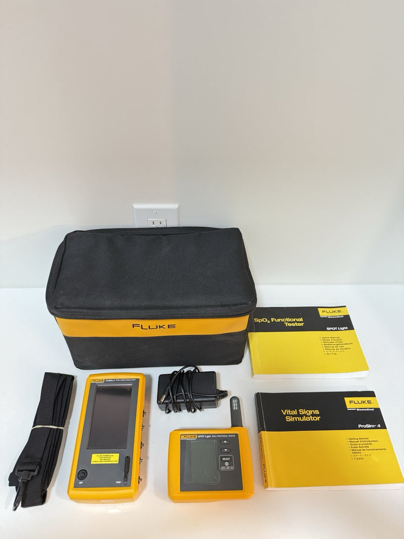 FLUKE BIOMEDICAL PROSIM 4 & SPOT LIGHT KIT WITH BAG & CHARGER TESTED