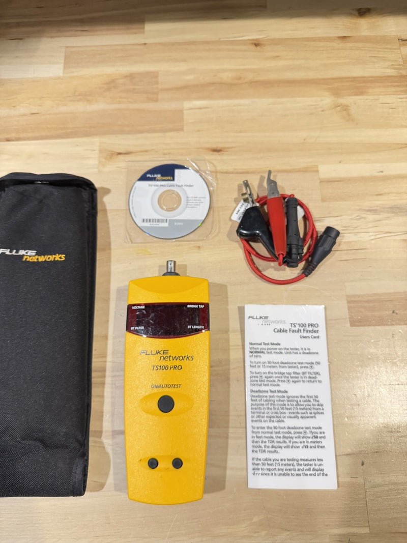 FLUKE NETWORKS TS 100 PRO CABLE FAULT FINDER TESTED