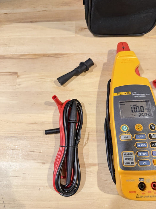 FLUKE 772 MILLIAMP PROCESS CLAMP WITH LEADS & CLIPS TESTED