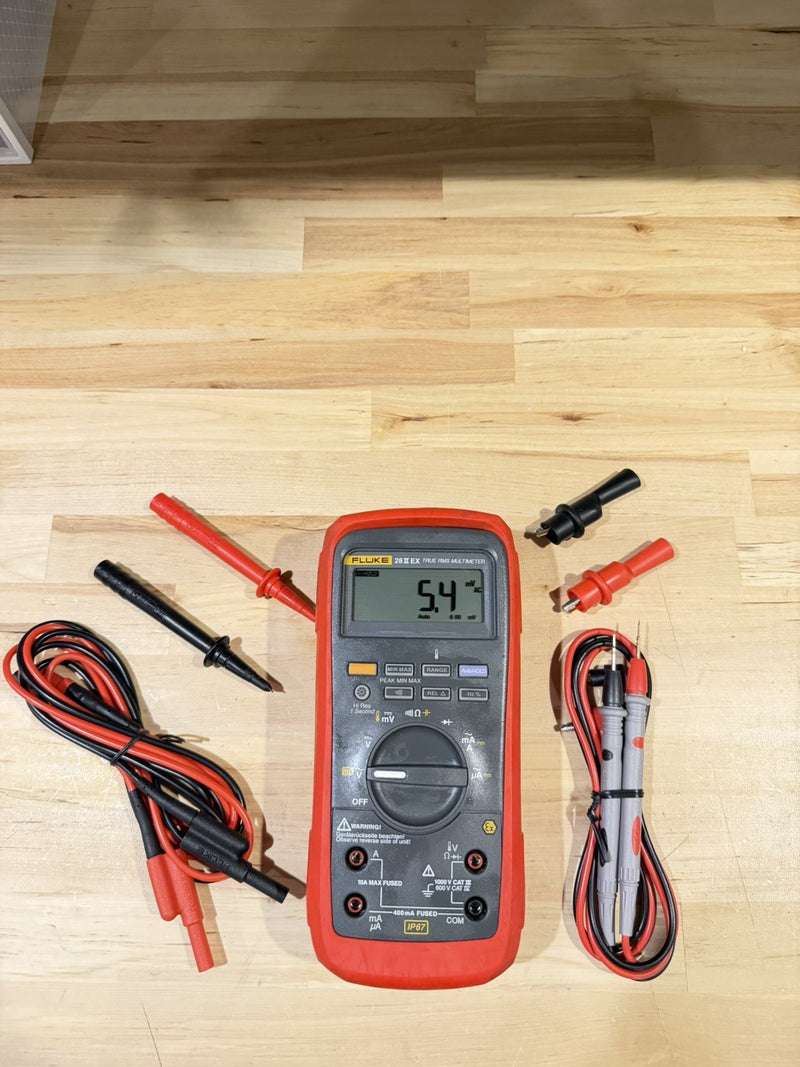 FLUKE 28 II EX TRUE RMS MULTIMETER WITH LEADS & CLIPS