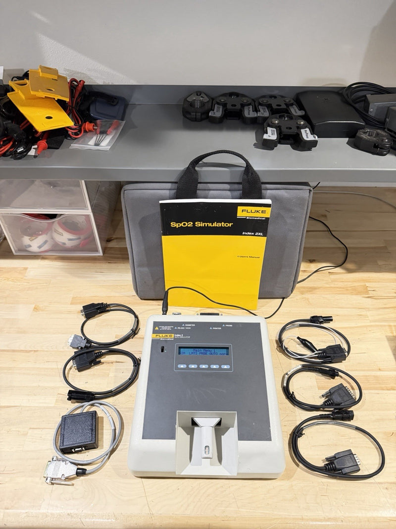 FLUKE INDEX 2 SPO2 SIMULATOR W/ ACCESSORIES (TESTED) SHIPS FREE