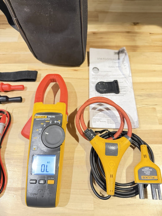 FLUKE 376FC WIRELESS TRUE RMS AC/DC CLAMP METER W/LEADS - SHIPS FAST