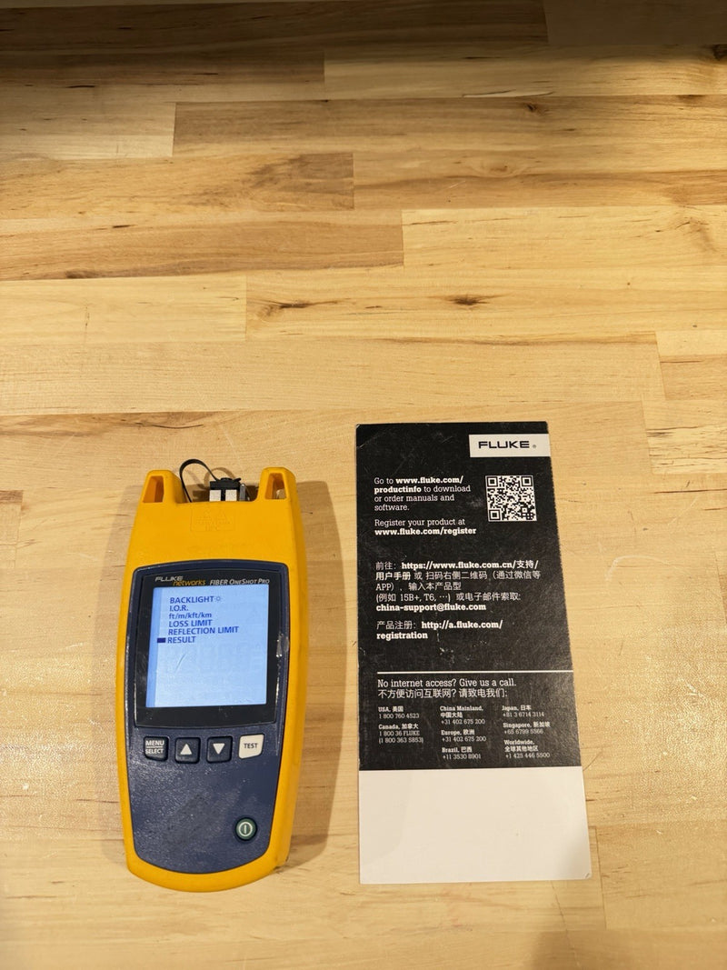FLUKE NETWORKS FIBER ONESHOT PRO SINGLEMODE TESTER