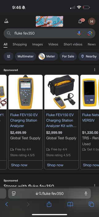 FLUKE FEV150/EV CHARGING STATION TEST ANALYZER NEW