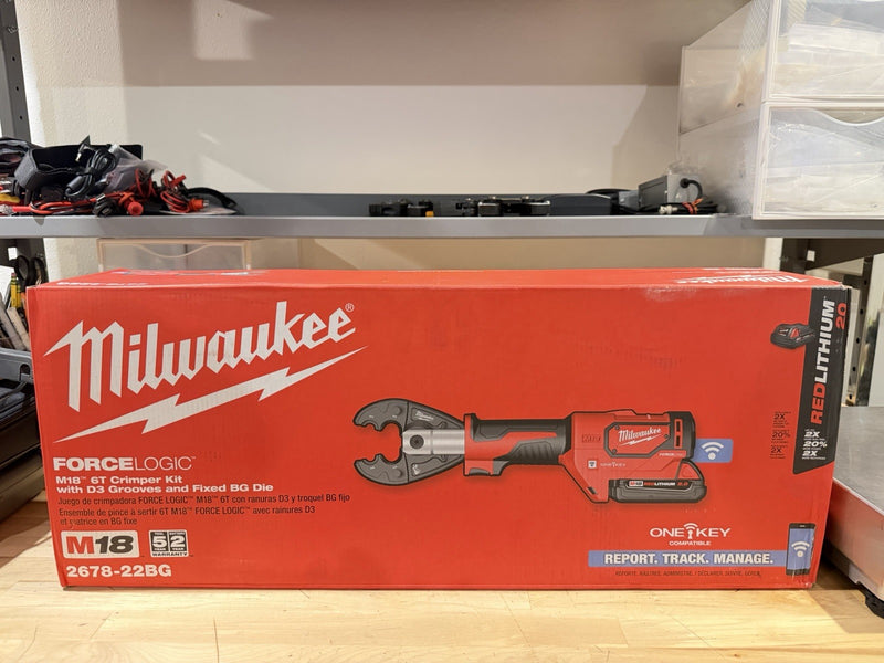 MILWAUKEE 2678-22BG FORCE LOGIC 6T UTILITY CRIMPER KIT W/ BG-D3 JAW (NEW SEALED)