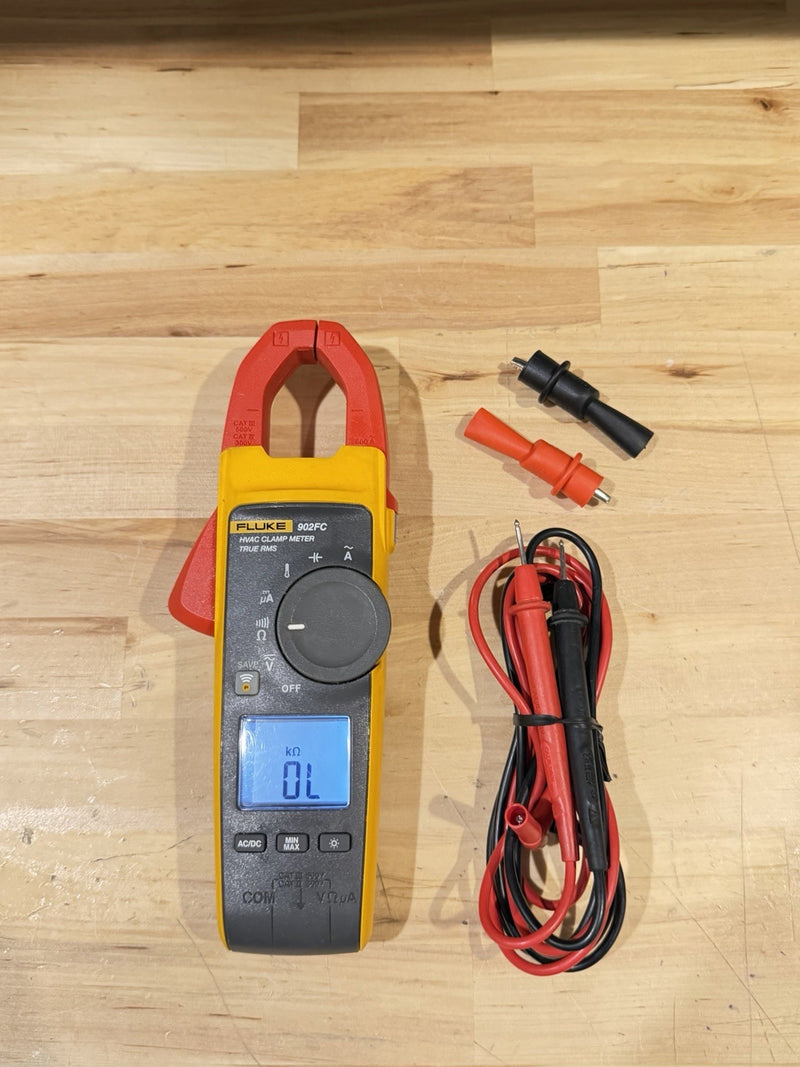 FLUKE 902 FC HVAC CLAMP METER TRUE RMS W / LEADS & CLIPS - SHIPS FAST