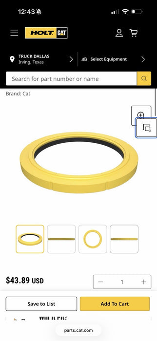 CAT 167-2199: 55MM ROD DIAMETER PLASTIC BUFFER SEAL GENUINE OEM NEW