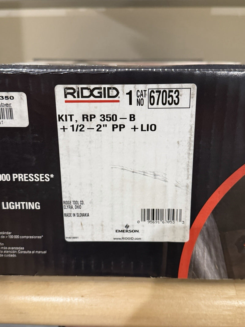 RIDGID RP 350 PRESS TOOL KIT 67053 1/2" TO 2" PROPRESS JAWS - NEW FACTORY SEALED