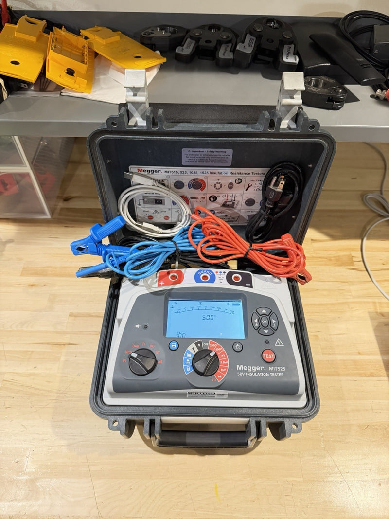 MEGGER MIT525 5KV INSULATION TESTER W/ LEADS & CHARGER (TESTED) FREE SHIPPING