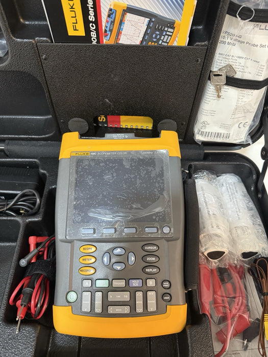 FLUKE 199C 200MHZ 2.5GS/S SCOPEMETER COLOR ACCESSORIES NEW