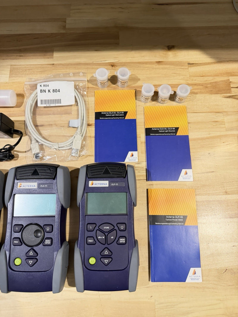 ACTERNA MK-3S OPTICAL TEST KIT OLA-55/OLS-55/OLP-55 WITH6 FRONT SHELLS/AC ADAPTERS