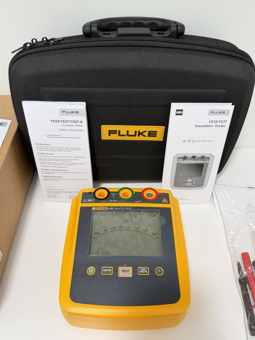 FLUKE 1535 MEGOHMMETER INSULATION TESTER W/ LEADS & CASE (CALIBRATED 2025) NEW